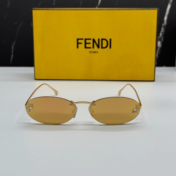 NEW FENDI FE4075US 30L GOLD SUNGLASSES WOMEN FENDI - Picture 3 of 14